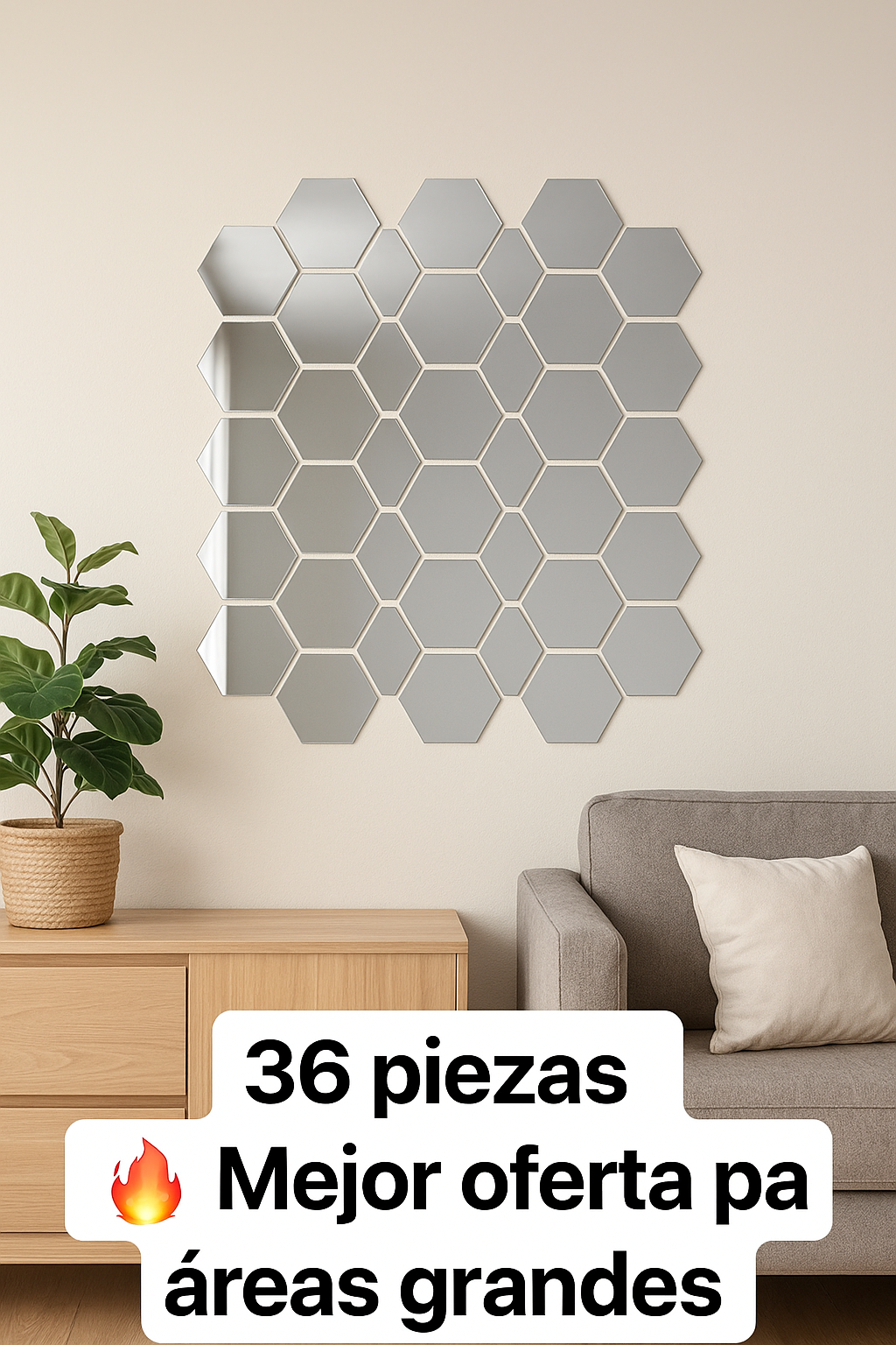 Espejos de Acrílico Hexagonales (12 Unidades)