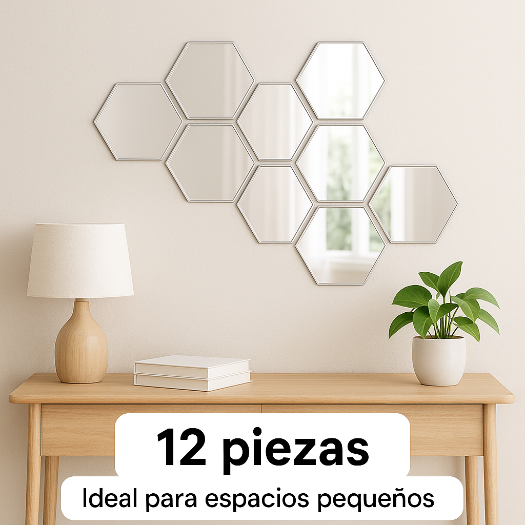 Espejos de Acrílico Hexagonales (12 Unidades)