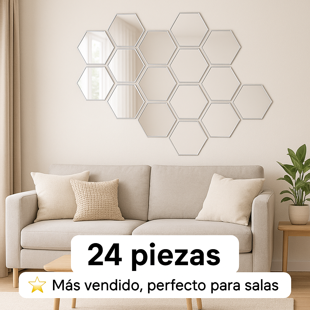 Espejos de Acrílico Hexagonales (12 Unidades)